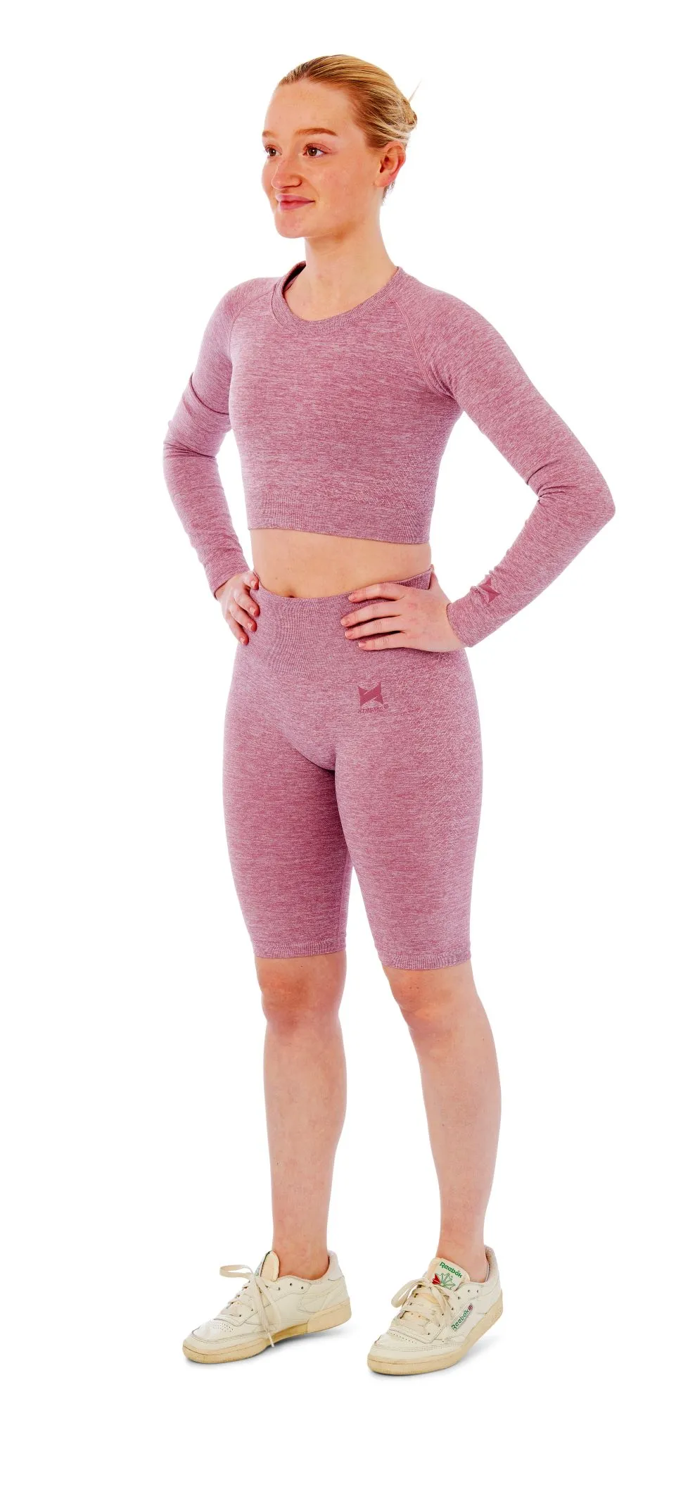 Xtreme Sportswear Dames Sportset - Korte Sportlegging + Sport Croptop -  Roze