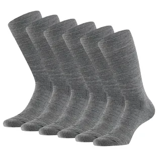 Apollo Merinowollen Sokken Badstof Zool 6-pack Medium Grey Melange
