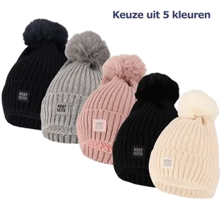 Heatkeeper Thermo Muts met Pompon Dames - Keuze uit 5 kleuren