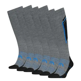 HEAD Skisokken Kneehigh 6-pack Mid Grey / Strong Blue