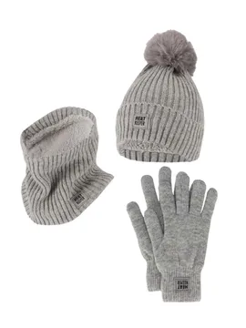Heatkeeper Dames Winter Set - Muts + Handschoenen + Nekwarmer - Grey