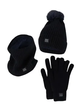 Heatkeeper Dames Winter Set - Muts + Handschoenen + Nekwarmer - Navy