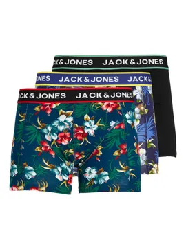Jack & Jones Boxershorts JACFLOWER Trunks 3-pack Zwart / Navy