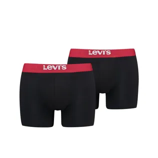 Levi's Boxershorts Solid Basic Organic Cotton 2-pack Black / Red