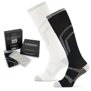Poederbaas Skisokken Giftbox 2-pack Black/White
