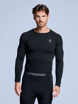 Poederbaas Thermoshirt Heren Zwart