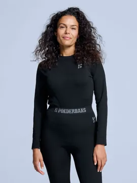 Poederbaas Thermoshirt Dames Zwart