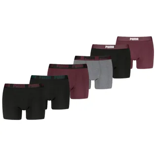 Puma Boxershorts 6-pack Black / Burgundy / Grey
