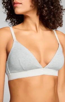 Puma Dames Sport Triangel Bralette 3D Knit Light Grey Melange