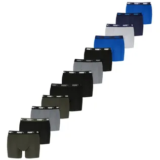 Puma Boxershorts Promo 12-pack Solid Zwart / Blauw / Groen