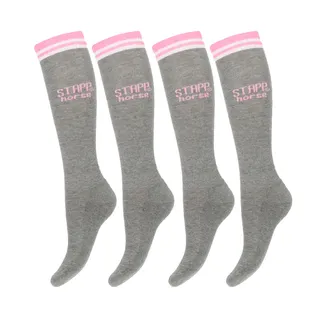 STAPP Horse Paardrijsokken Born To Ride Horse 4-pack Grijs