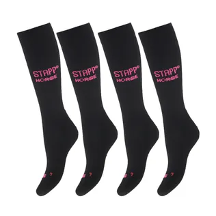 STAPP Horse Paardrijsokken Deocell 4-pack Zwart / Roze