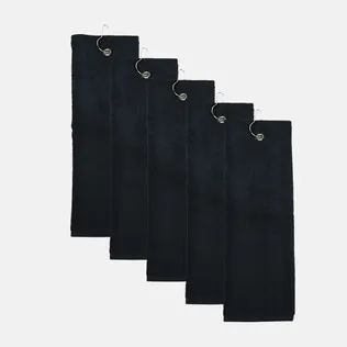 The One Golfhanddoek 40x50 cm 450 gram Zwart (5 stuks)