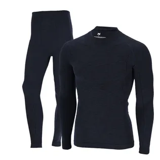 Xtreme Thermoset Heren Merino Wol - Thermoshirt + Thermolegging - Navy Melange