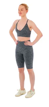 Xtreme Sportswear Dames Sportset - Korte Sportlegging + Sport BH - Antraciet Melange