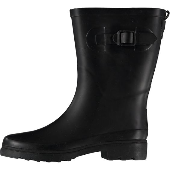 XQ Dames Rubberen Regenlaarzen met Riem Zwart 