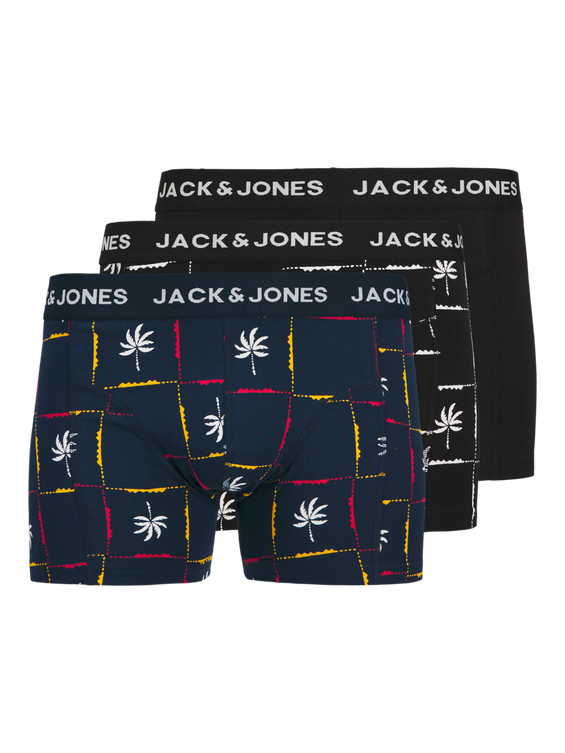 Jack & Jones Boxershorts JACPALM Trunks 3-pack Black / Navy Blazer