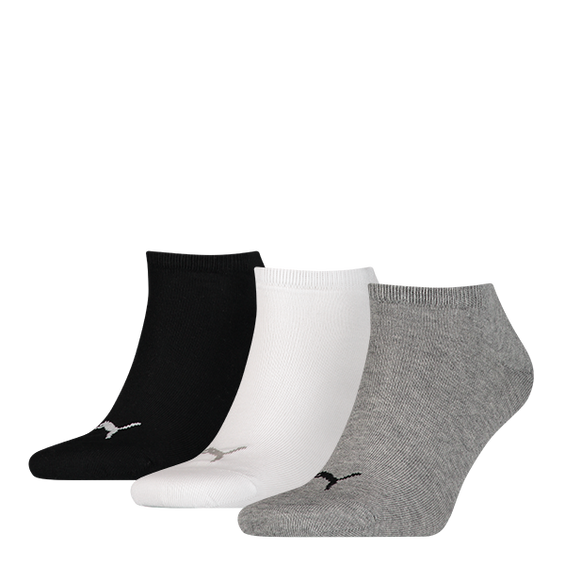 Puma Sneakersokken 3-pack Zwart / Wit / Grijs