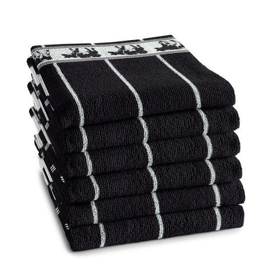 DDDDD Keukendoek Koeien Zwart - 6 stuks