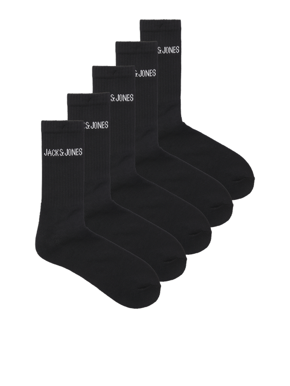 Jack & Jones Sportsokken Heren JACREGEN 5-pack Zwart