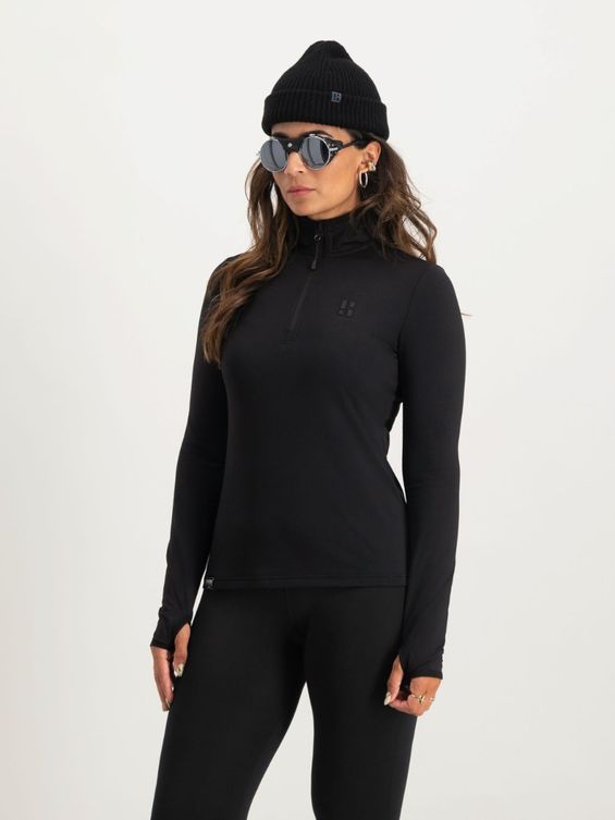 Poederbaas Midlayer Pully Dames Four Seasons Lightweight Zwart