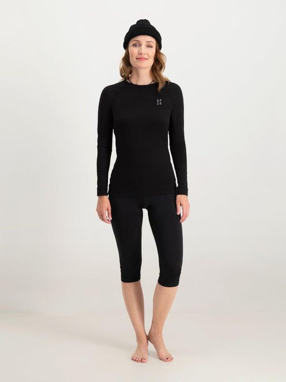 Poederbaas Thermoset Dames Lightweight - Thermoshirt + Thermolegging - Zwart
