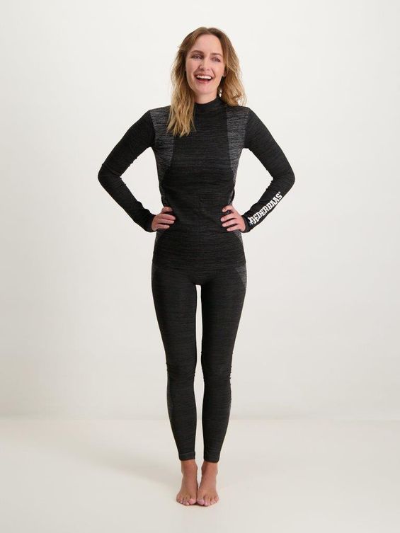 Poederbaas Thermoset Dames Technical - Thermoshirt + Thermolegging - Zwart
