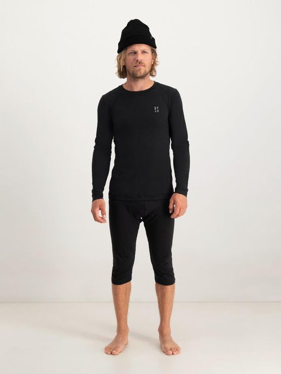 Poederbaas Thermoset Heren Lightweight - Thermoshirt + Thermolegging - Zwart