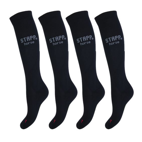 STAPP Horse Paardrijsokken Compressie 4-pack Zwart / Grijs
