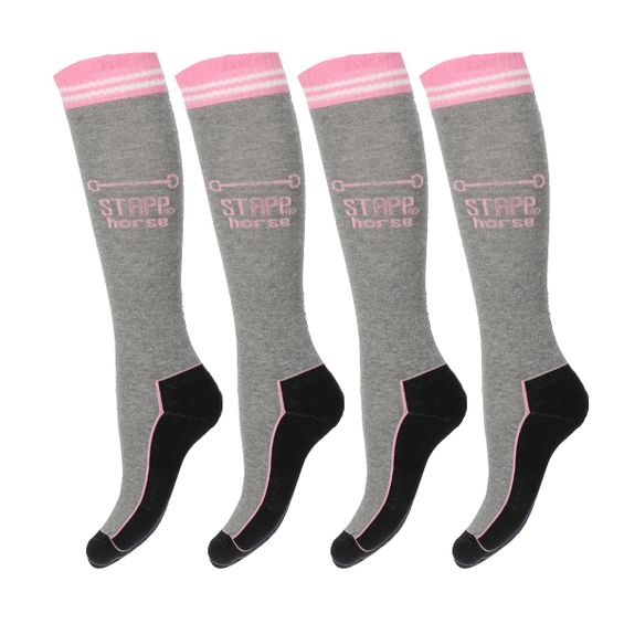 STAPP Horse Paardrijsokken Horse Bit 4-pack Grijs