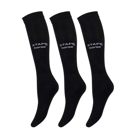 STAPP Horse Paardrijsokken Ultra Fine 3-pack Zwart