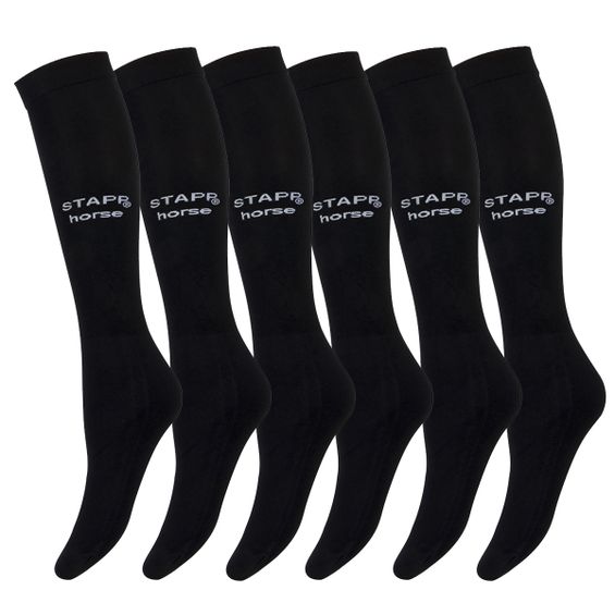 STAPP Horse Paardrijsokken Ultra Fine 6-pack Zwart