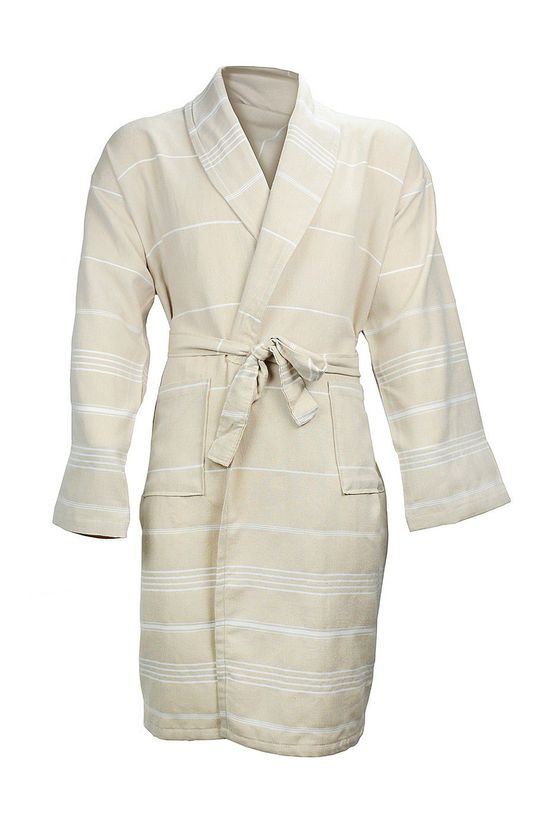 The One Towelling Hamam Badjas Beige/White