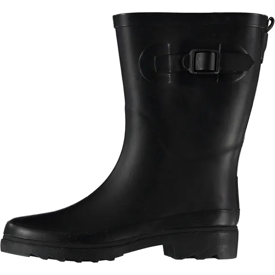 XQ Dames Rubberen Regenlaarzen met Riem Zwart 