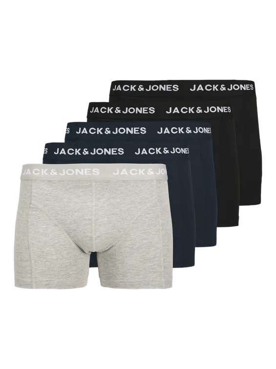 Jack & Jones Boxershorts JACANTHNONY Trunks 5-pack Navy / Black