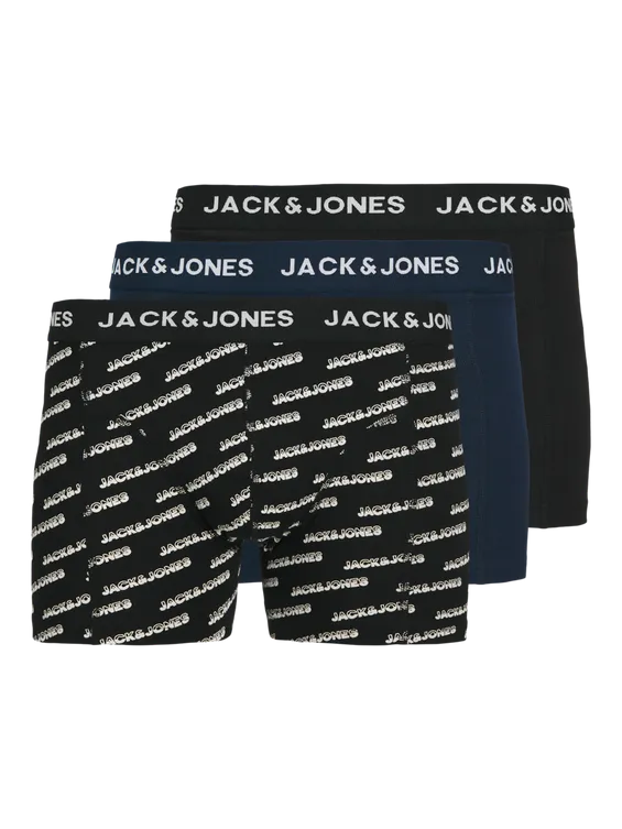 Jack & Jones Boxershorts JACBRIAN Trunks 3-pack Navy Blazer / Black