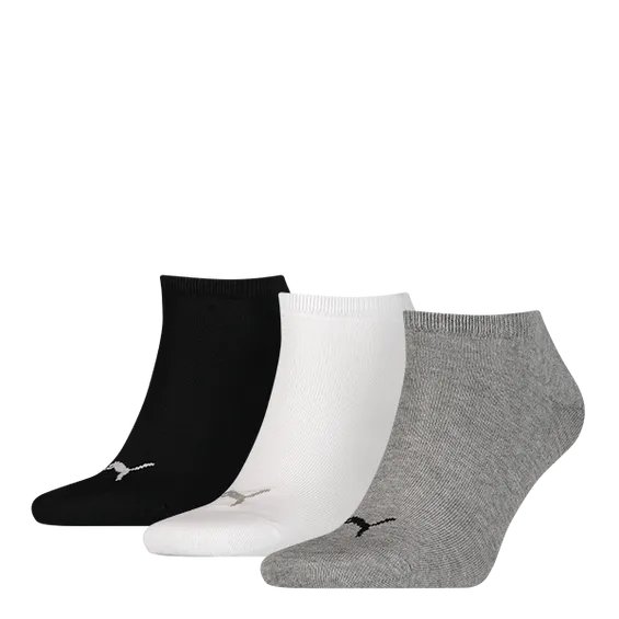 Puma Sneakersokken 3-pack Zwart / Wit / Grijs