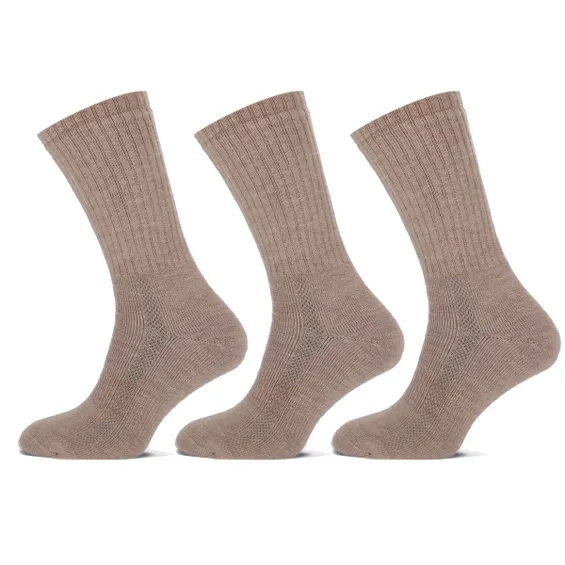 Basset Merinowollen Sokken Comfort 3-pack Beige