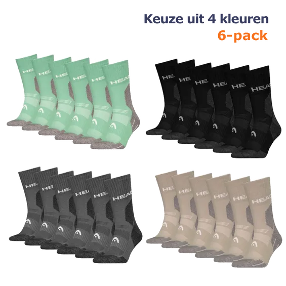 HEAD Wandelsokken All Climates Hiking Crew 6-pack - Keuze uit 4 kleuren