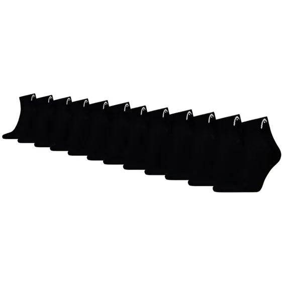 HEAD Quartersokken Training 12-pack Zwart