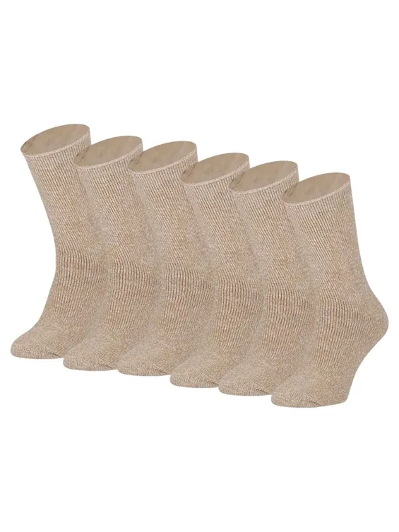Heatkeeper Dames Thermo Sokken 4-pack Beige Mouliner