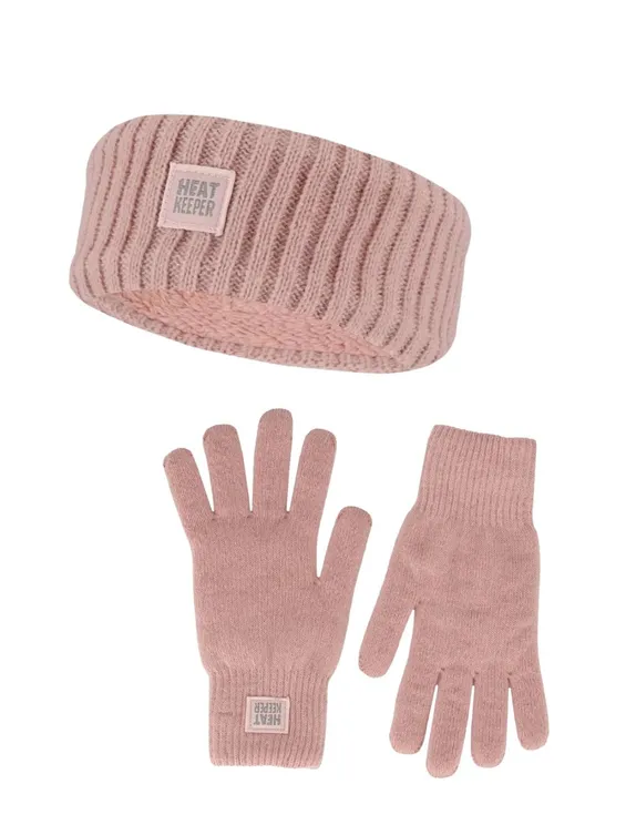 Heatkeeper Dames Winter Set - Hoofband + Handschoenen - Roze