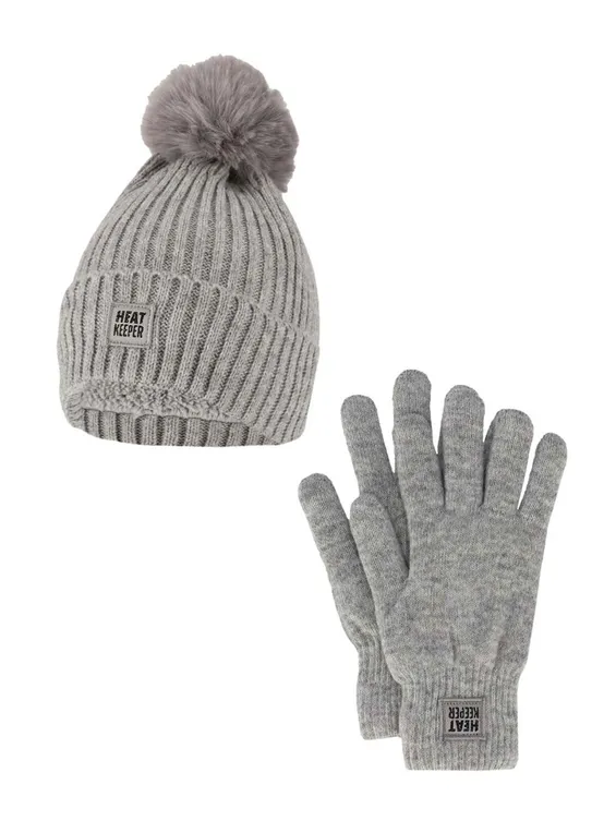 Heatkeeper Dames Winter Set - Muts + Handschoenen - Grey
