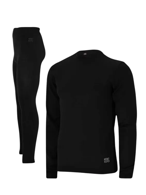 Heatkeeper Thermoset Heren Basic Naadloos - Thermoshirt + Thermo Legging - Zwart