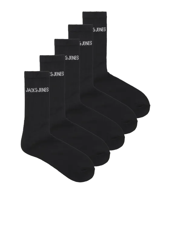 Jack & Jones Sportsokken Heren JACREGEN 5-pack Zwart