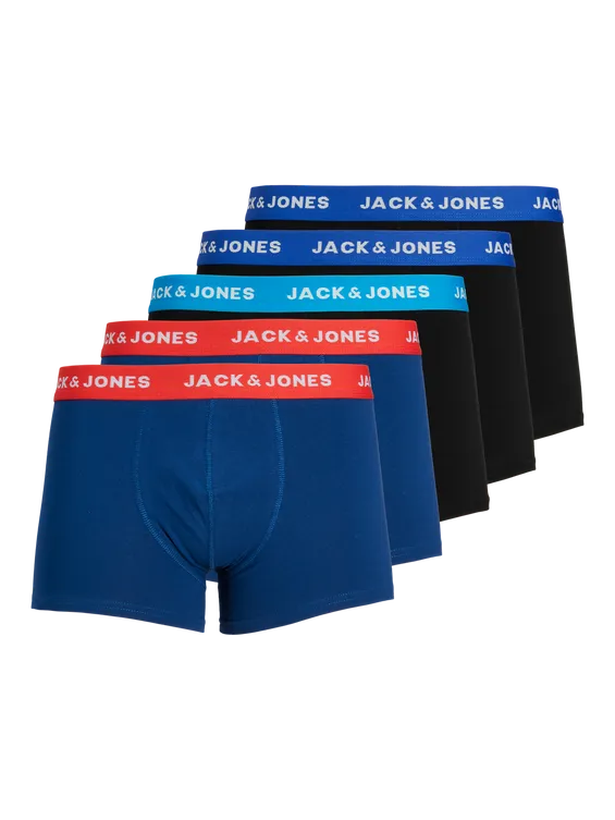 Jack & Jones Boxershorts JACLEE Trunks 5-pack Blauw / Zwart