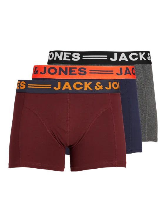 Jack & Jones Boxershorts JACLICHFIELD Trunks 3-pack Burgundy