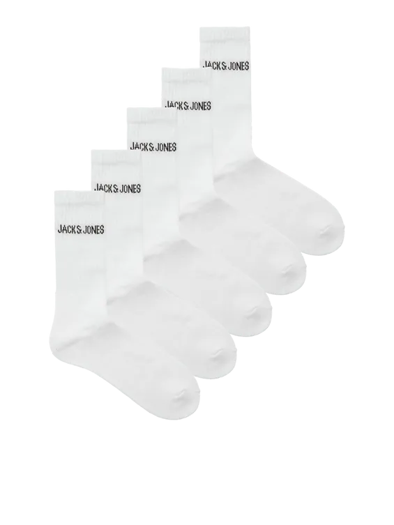Jack & Jones Sportsokken Heren JACREGEN 5-pack Wit