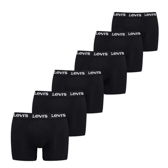 Levi's Boxershorts Repeat Logo 6-pack Zwart