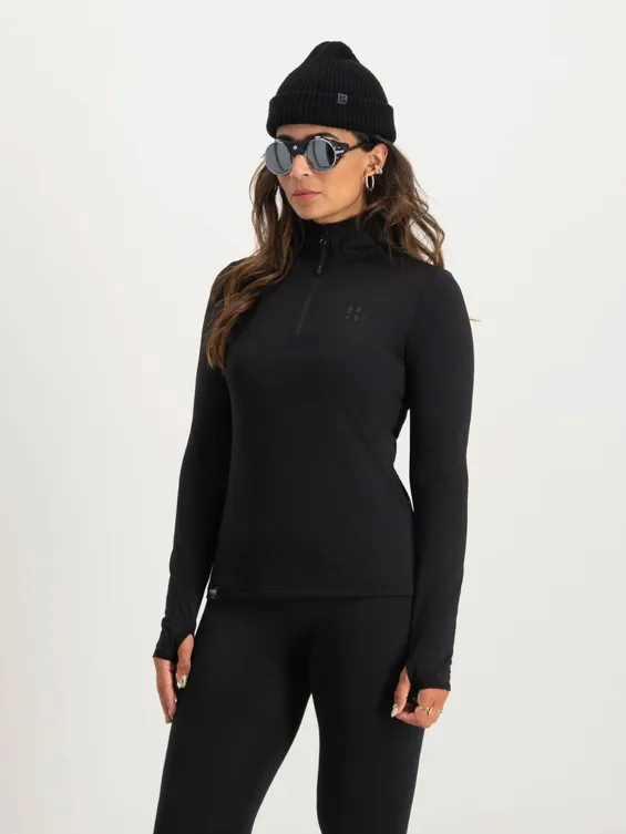 Poederbaas Midlayer Pully Dames Four Seasons Lightweight Zwart
